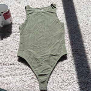 Offline by Aerie Olive Green Tank Bodysuit